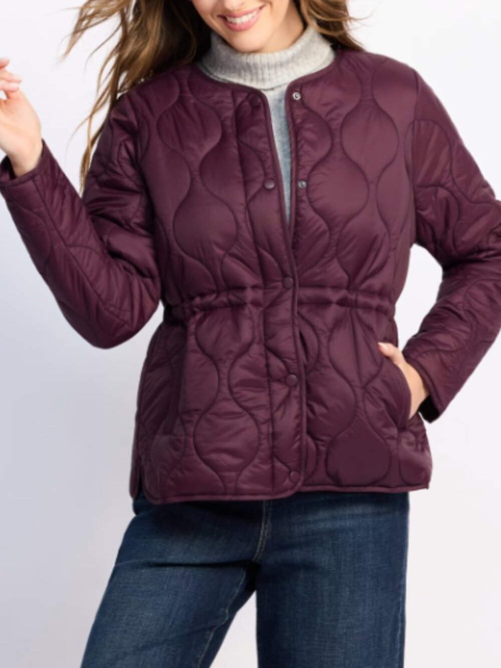 Women's Quilted Lightweight Jacket - Burgundy/Wine Market & Spruce - Medium